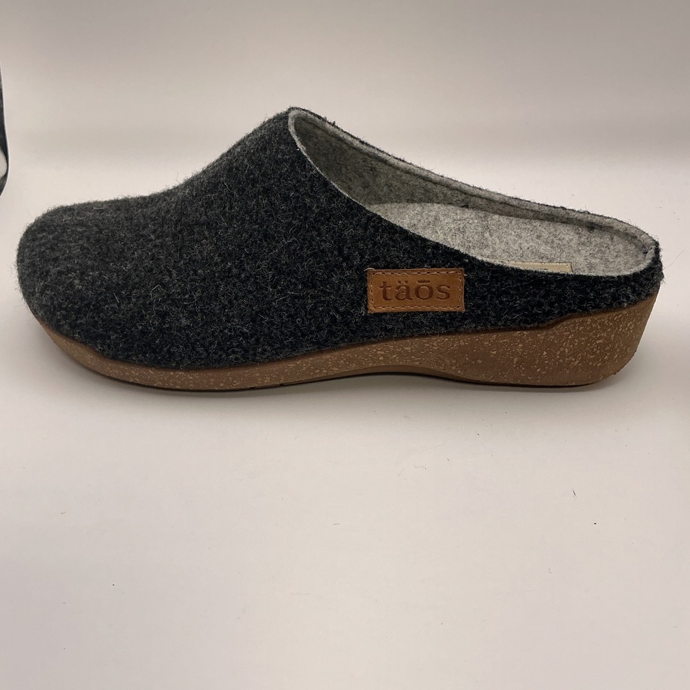 Taos Wooldridge Grey Wool Clogs Mules Made in Spain Women 39 EU 8 US - Picture 8 of 10